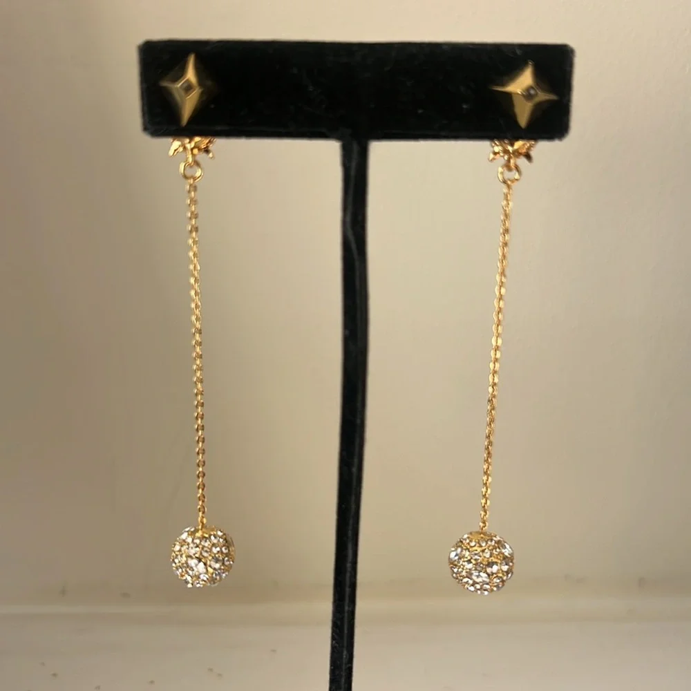 Alexis Bittar Gold and Green Drop Earrings - Picture 2 of 7